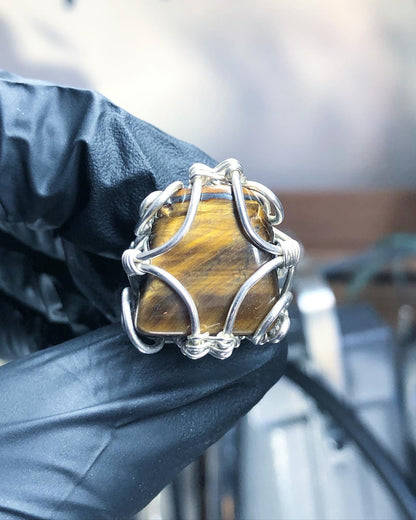 Tiger’s Eye Sterling Silver Ring - Bohemian Style