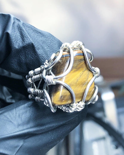 Tiger’s Eye Sterling Silver Ring - Bohemian Style