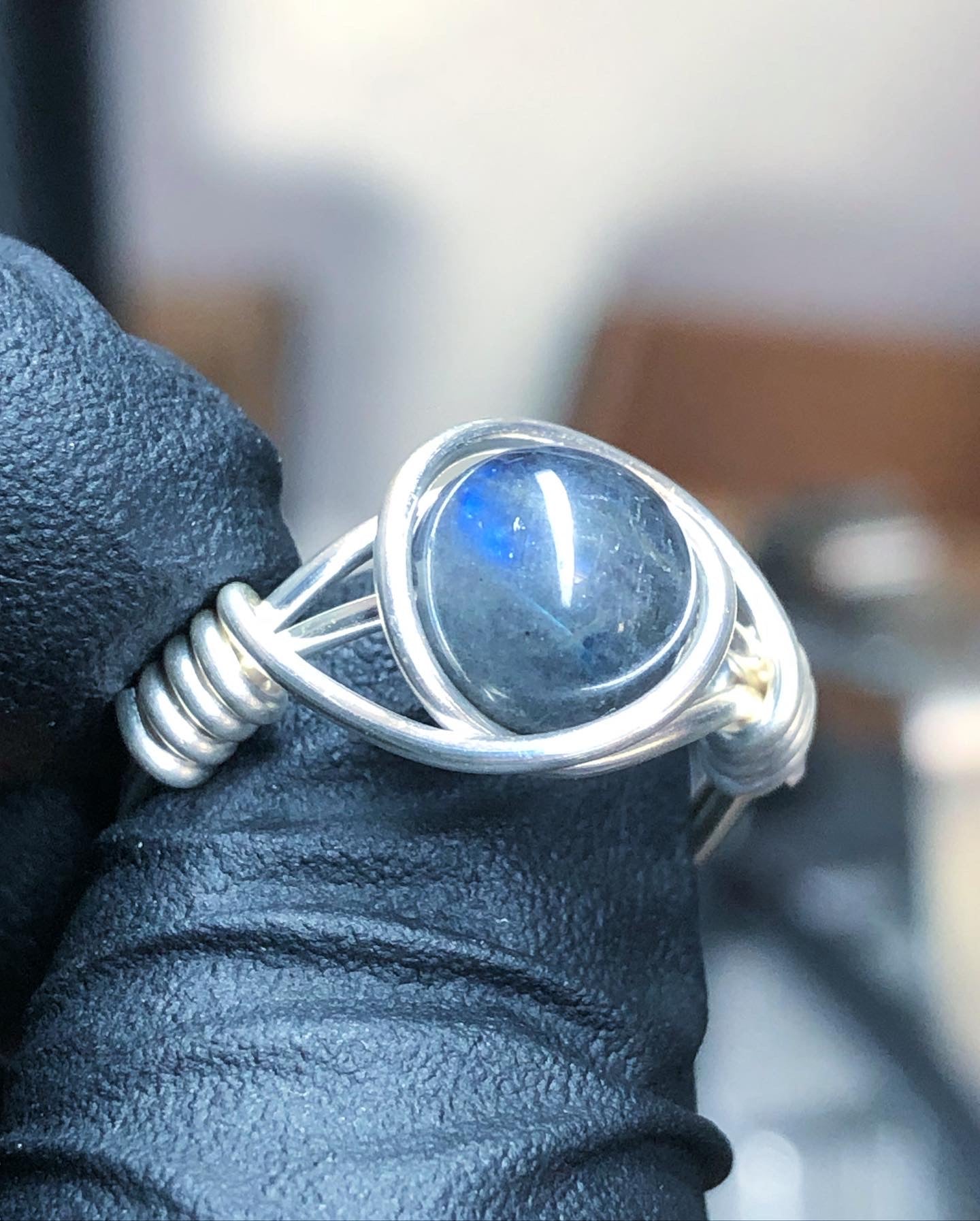 Labradorite 8mm Ring - Sterling Silver Petite Band - Buy 1 Get 1 Half Price - Premium