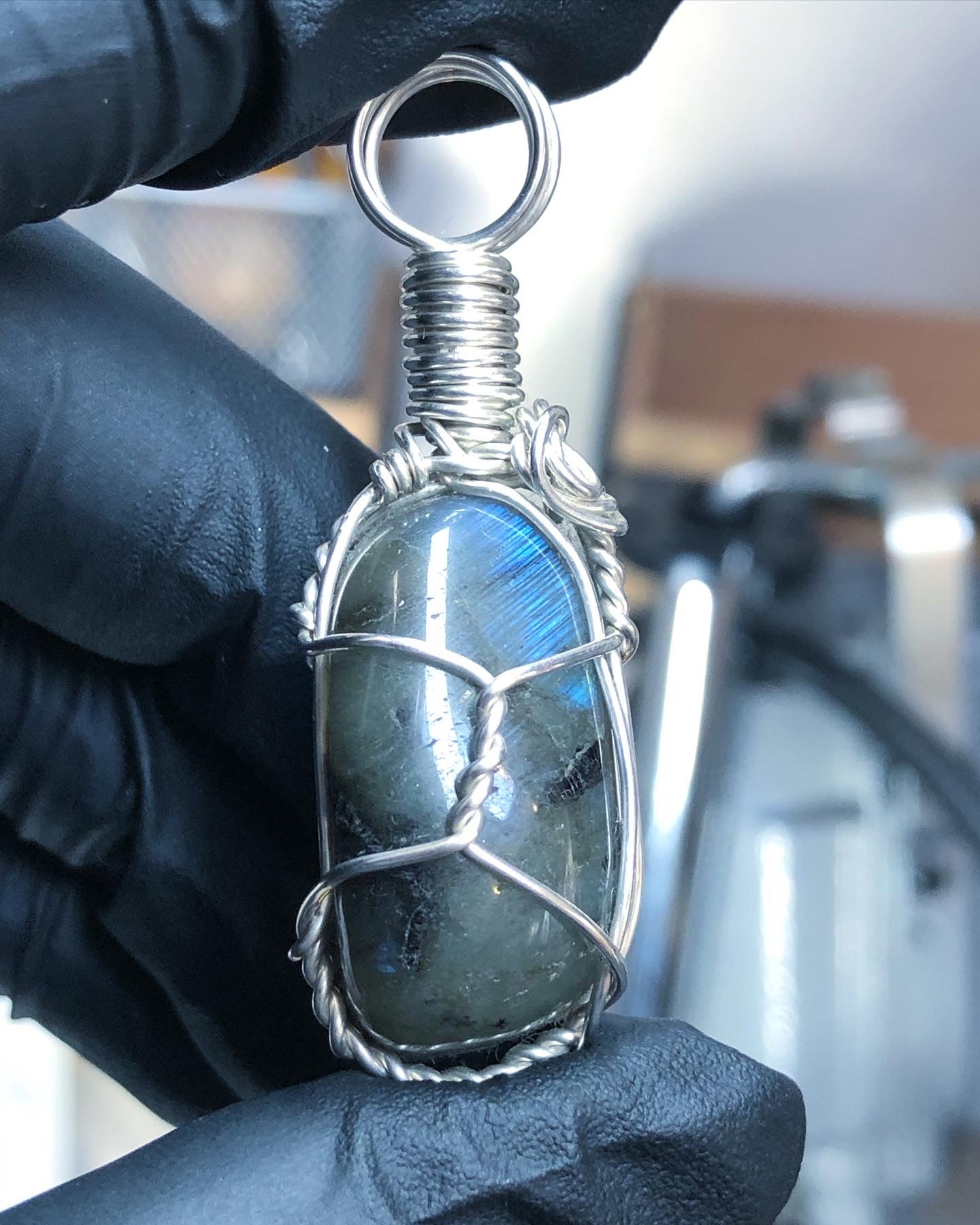 Labradorite Tumble Sterling Silver Pendant - Mini Range - Premium