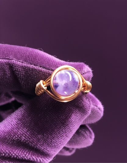 Amethyst Copper Ring - Lilac Glove