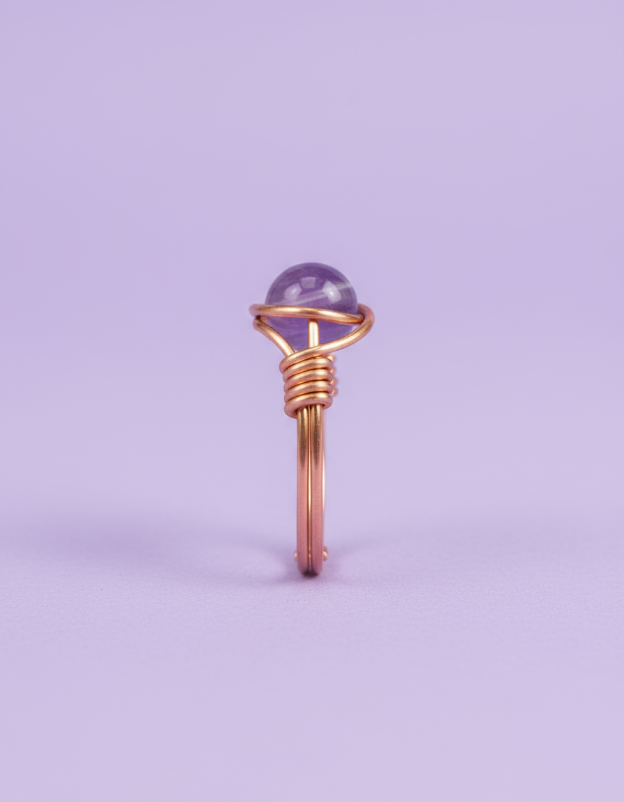 Amethyst Copper Ring - Lilac Studio