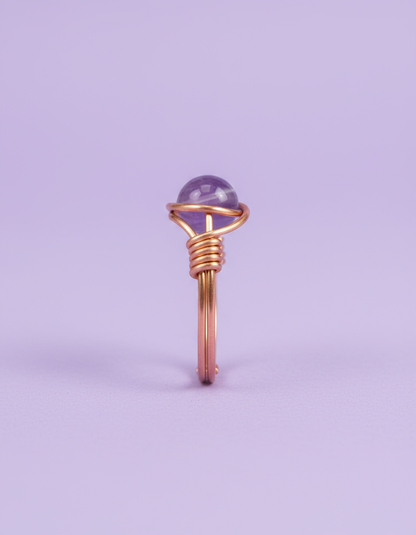 Amethyst Copper Ring - Lilac Studio
