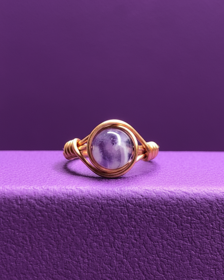 Amethyst Copper Ring - Purple Studio