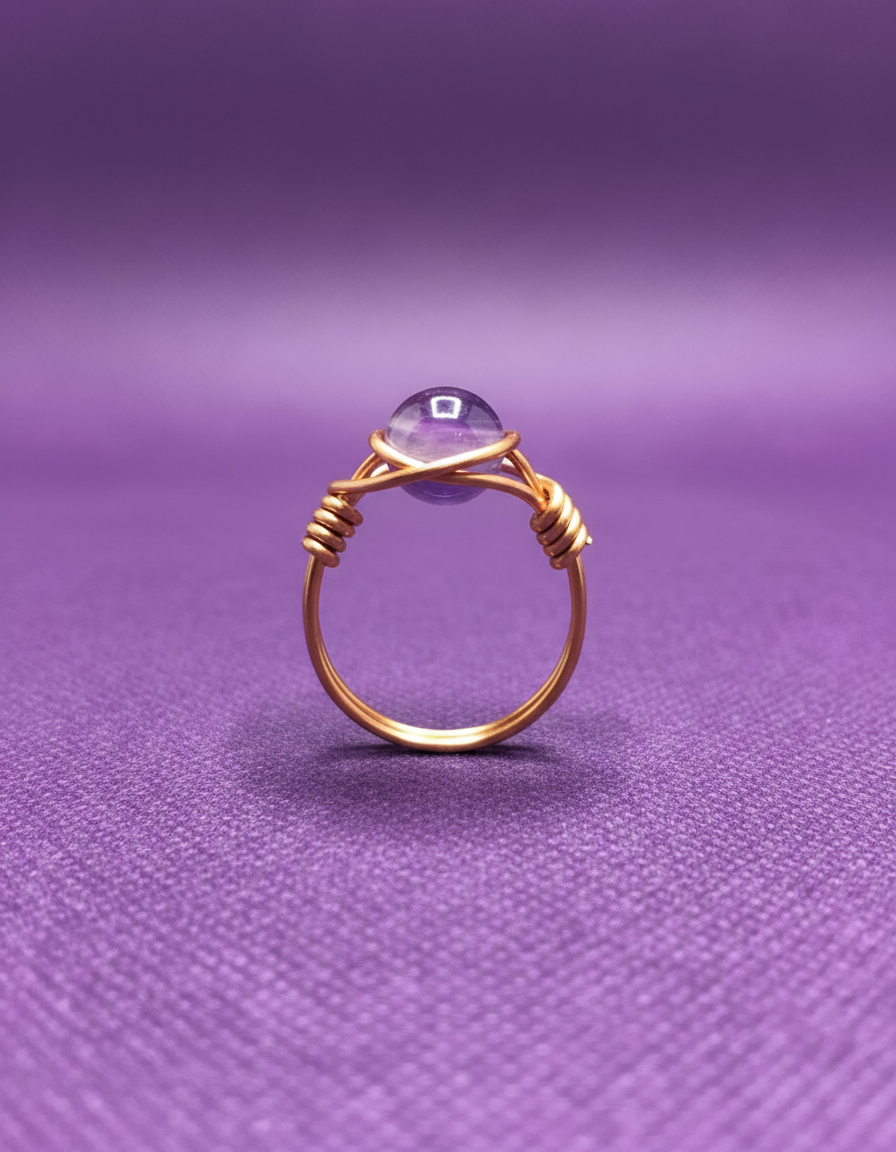 Amethyst Copper Ring - Purple Studio