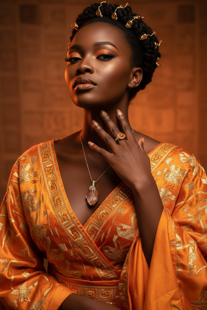 Beautiful model with correctly sized small carnelian bead
