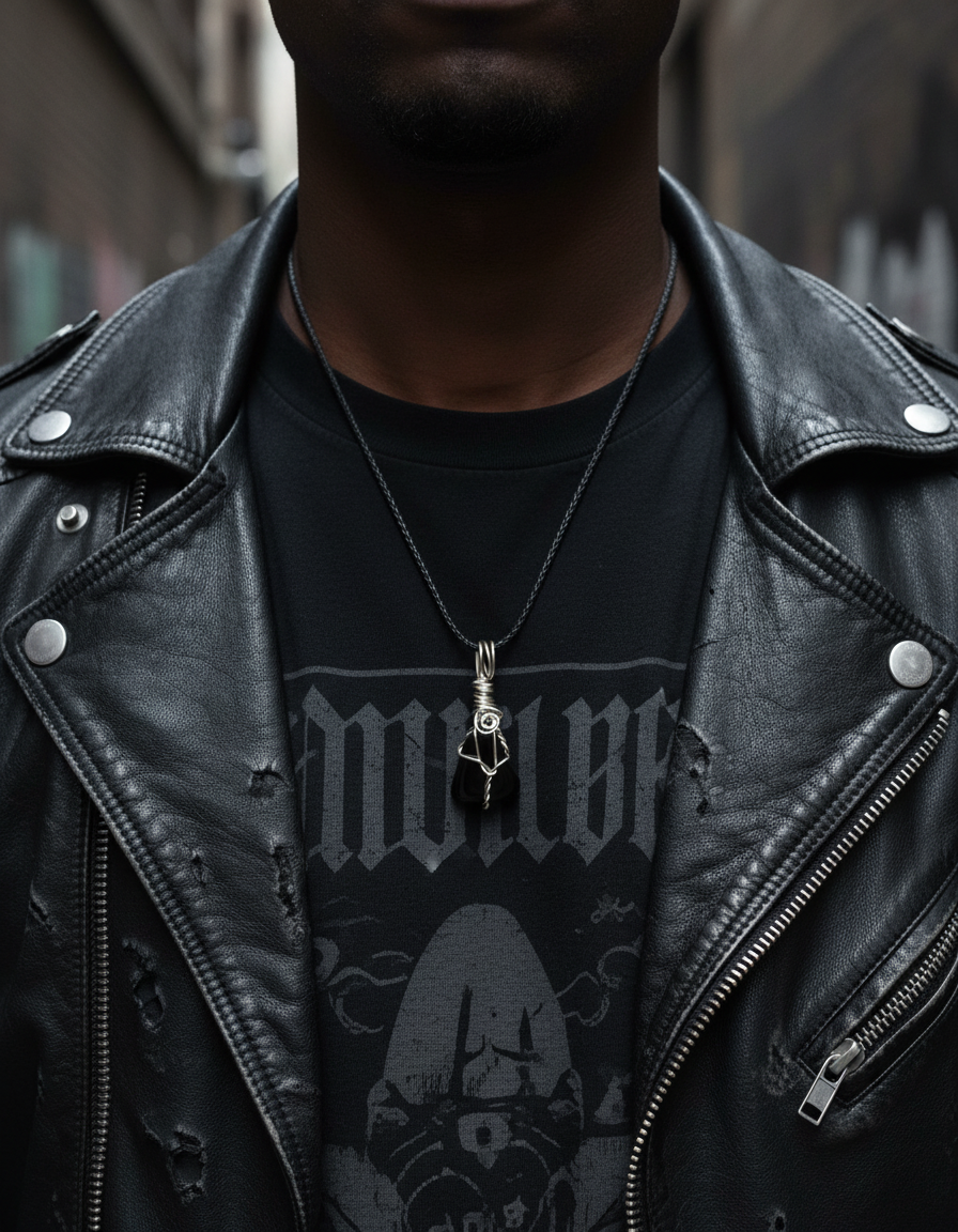 Black man Gothic braided cord