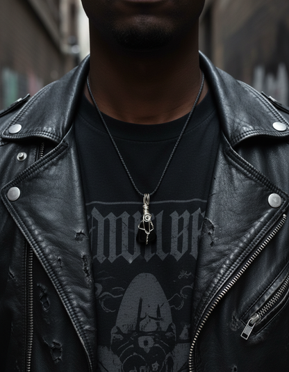 Black man Gothic braided cord