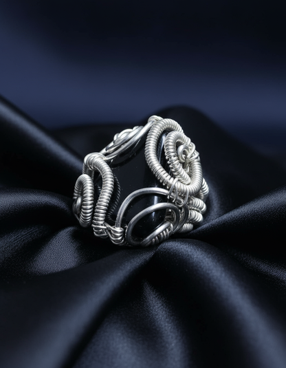 Black Obsidian Ring - Angled