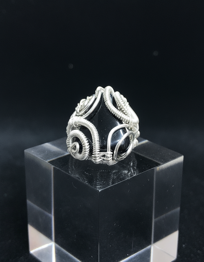 Black Obsidian Ring - Laying
