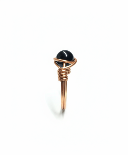 Black Onyx Copper Ring - Studio Profile 1