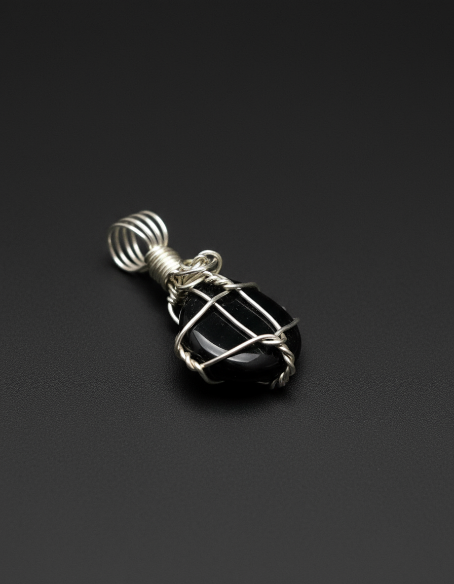 Black Onyx Pendant - Matte Black