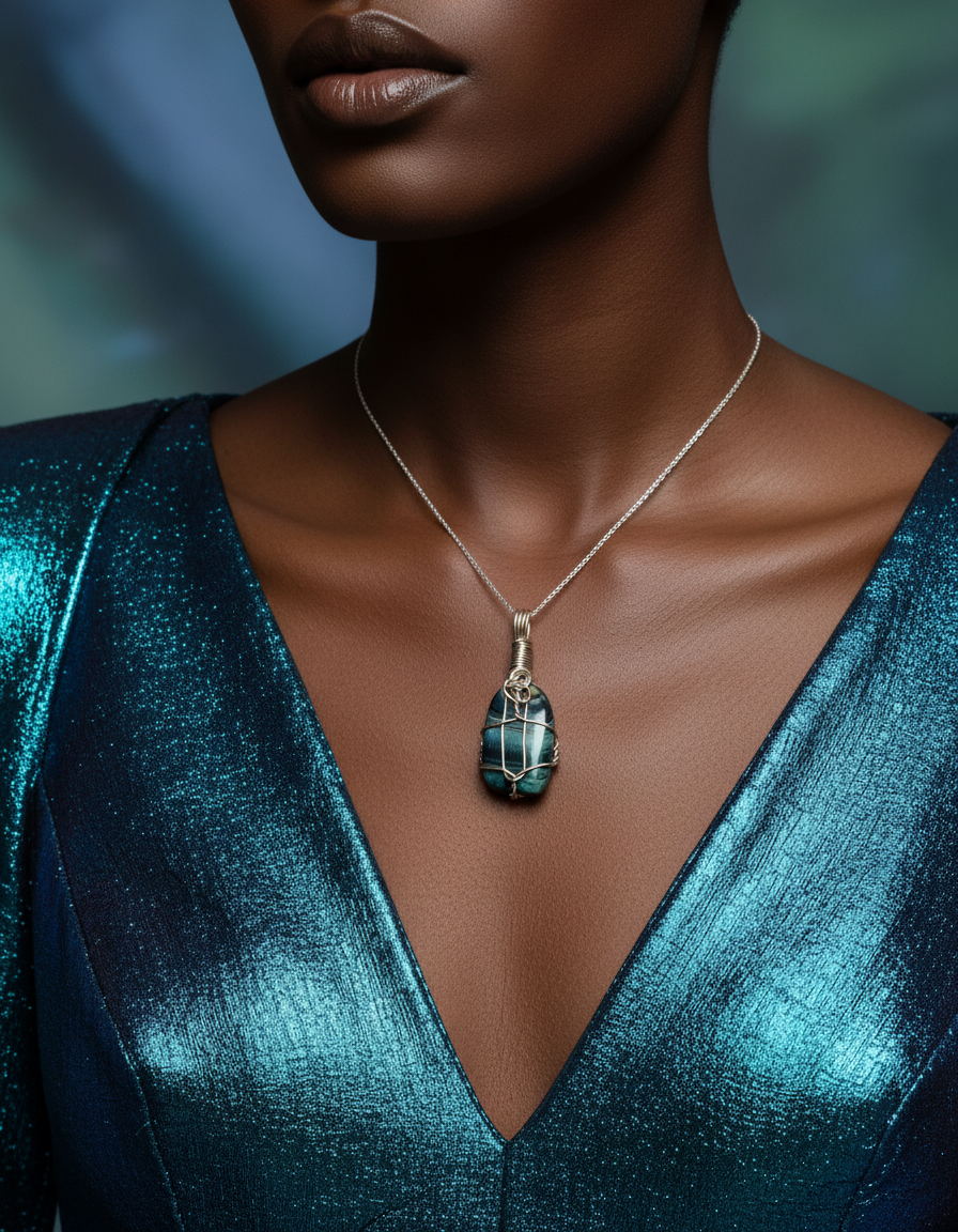 Black supermodel dainty mini pendant