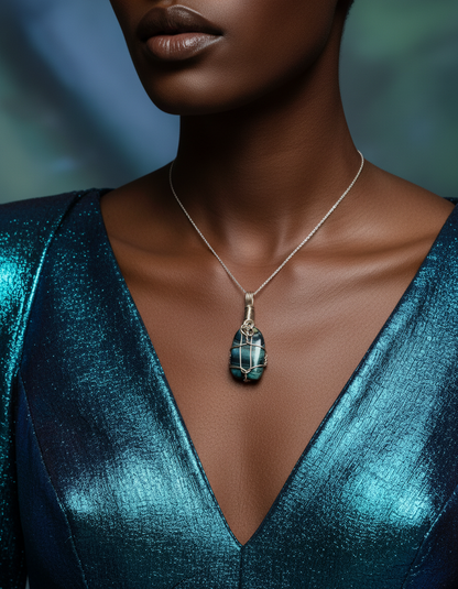 Black supermodel dainty mini pendant