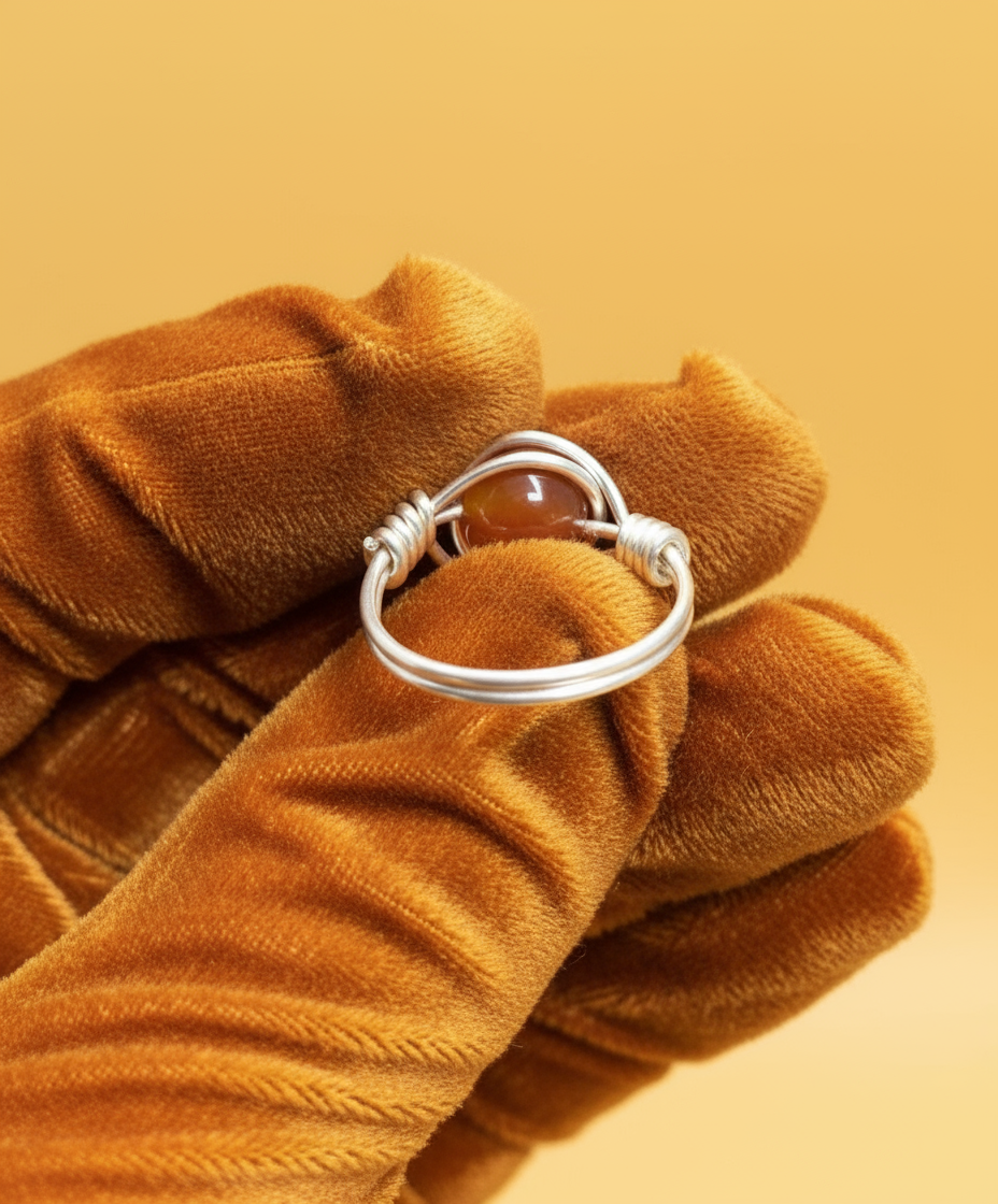 Carnelian Ring - Orange Velvet Gloves