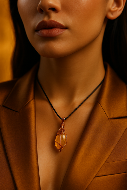 Citrine 1.5cm Pendant - Bronze Yellow Blazer
