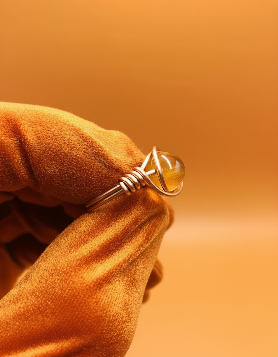 Citrine Copper Ring - Orange Glove