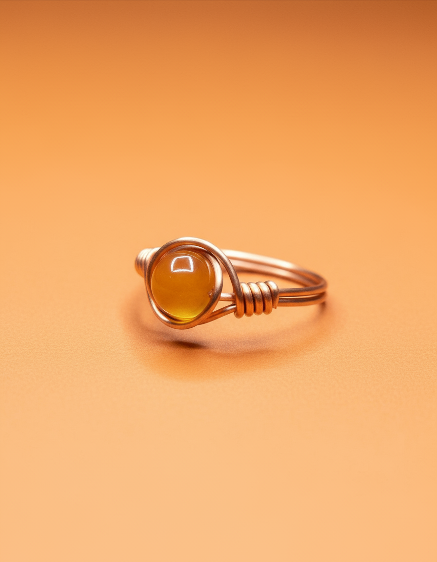 Citrine Copper Ring - Orange Studio 1