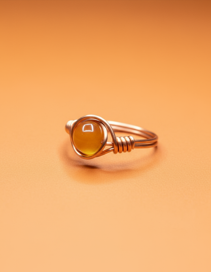 Citrine Copper Ring - Orange Studio 1