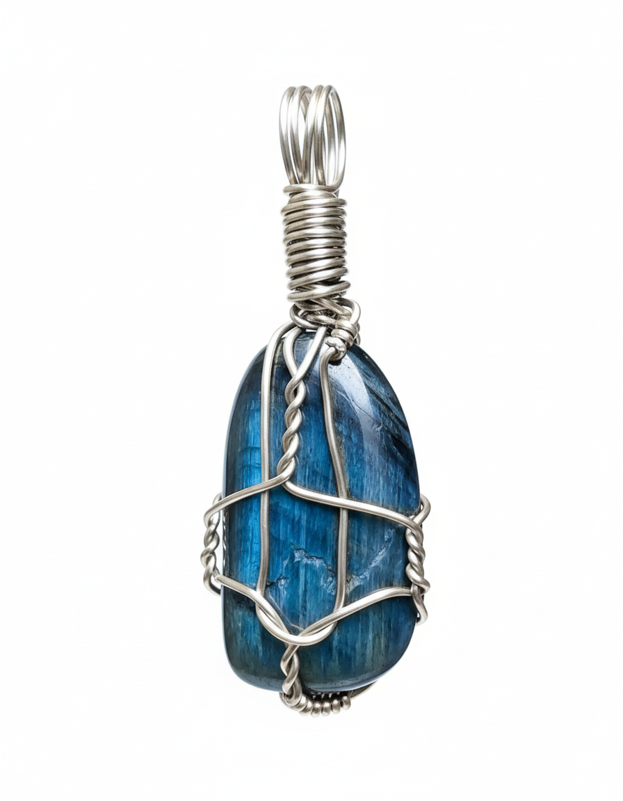 Clean studio lighting blue labradorite