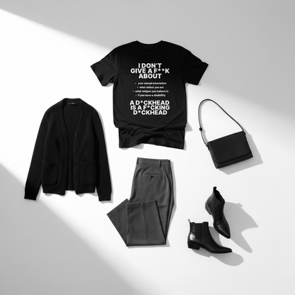 Clean urban professional with cardigan and straight trousers