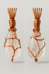 Clear quartz copper pendant front and back views with fresh studio lighting