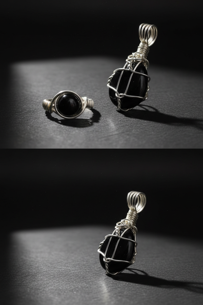 Creative dramatic shadows - black stone set