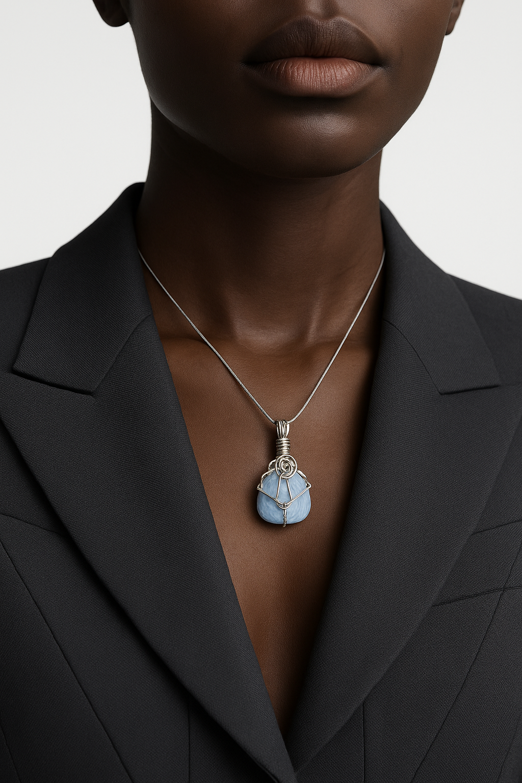 Exact Blue Pendant Design - Black Model