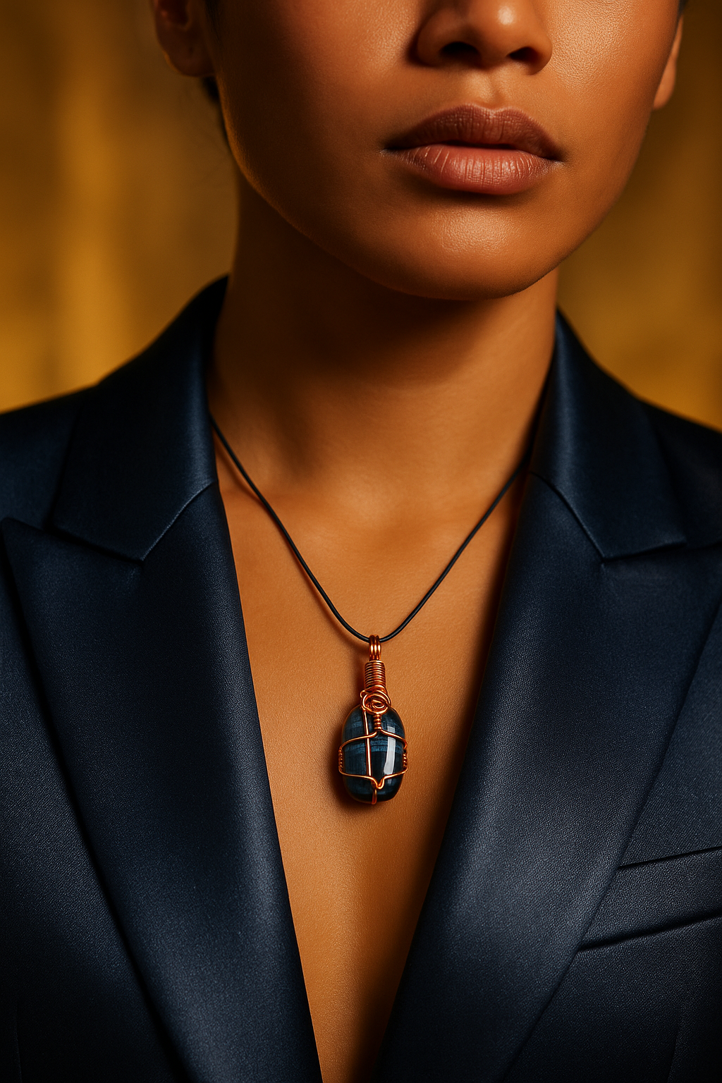 Exact Blue Tiger Eye Design - Pacific Islander Model