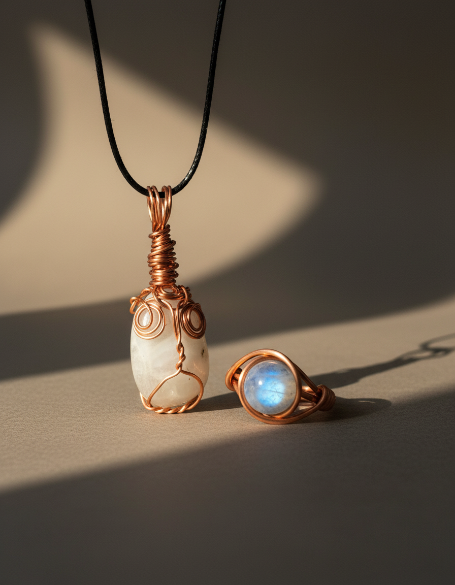 Exact moonstone design 2 - Warm golden lighting