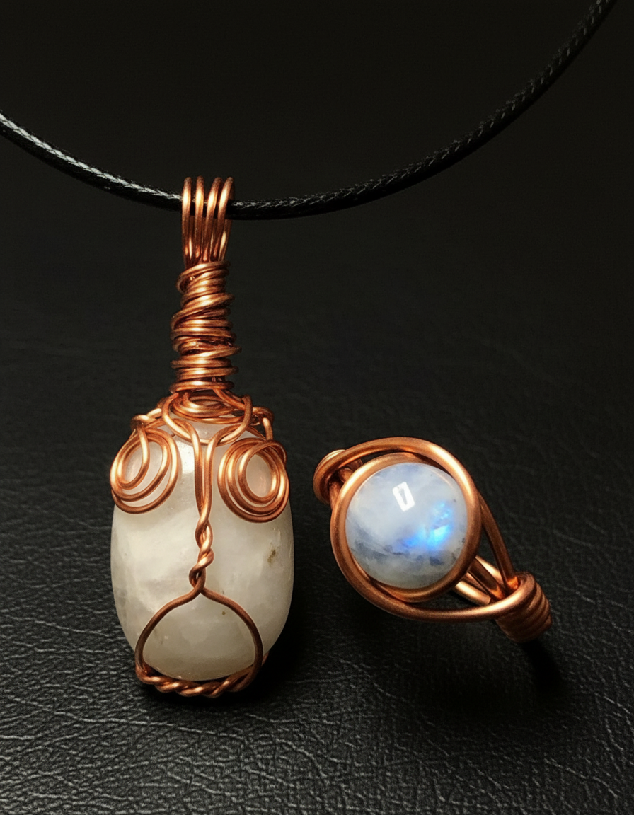 Exact moonstone design 4 - Rich copper and bronze