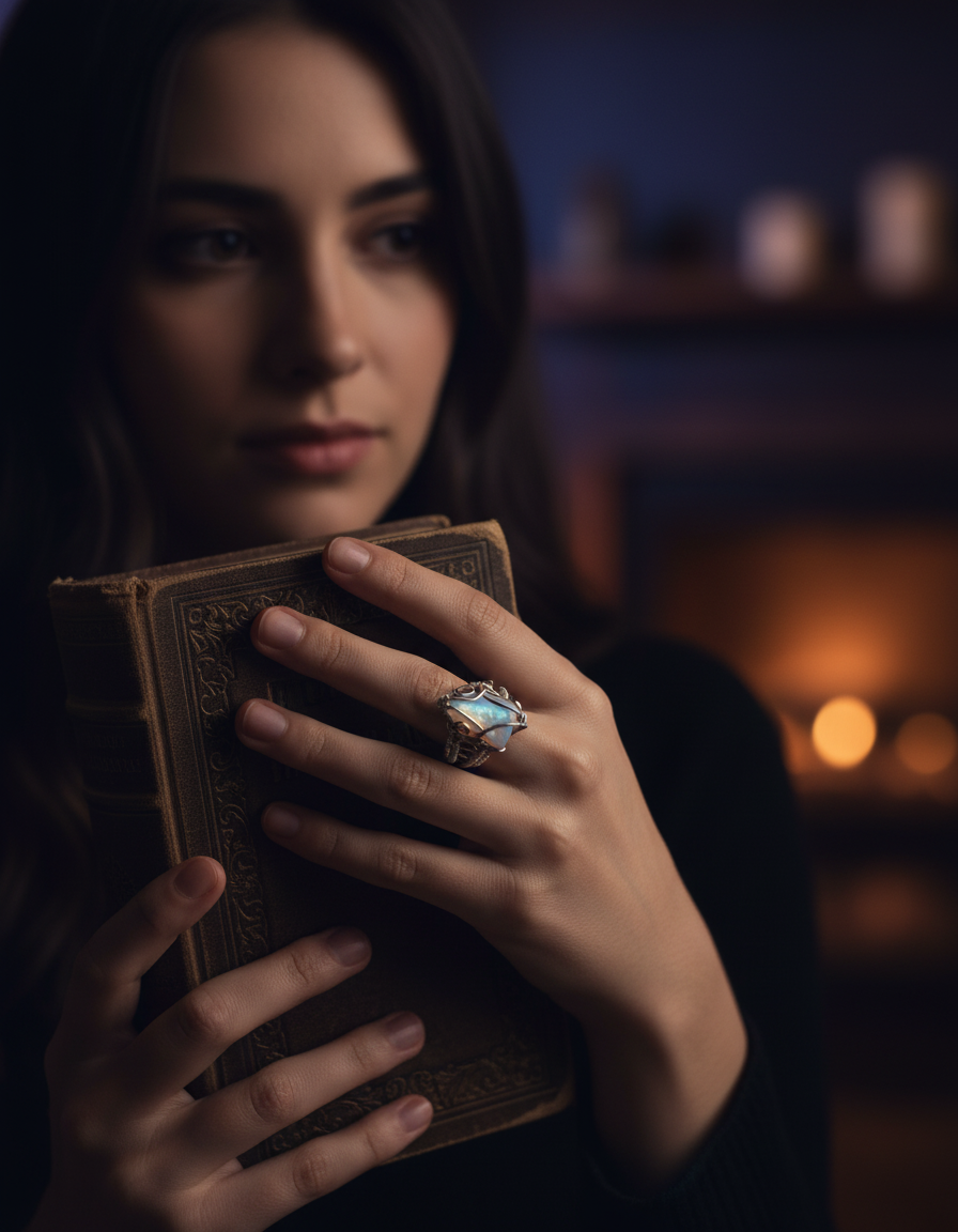 Female hand gently holding an object