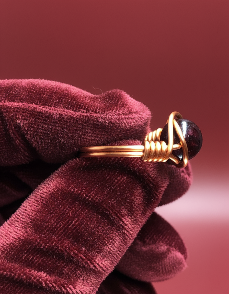 Garnet Copper Ring - Burgundy Glove