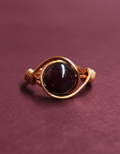 Garnet Copper Ring - Burgundy Studio Front
