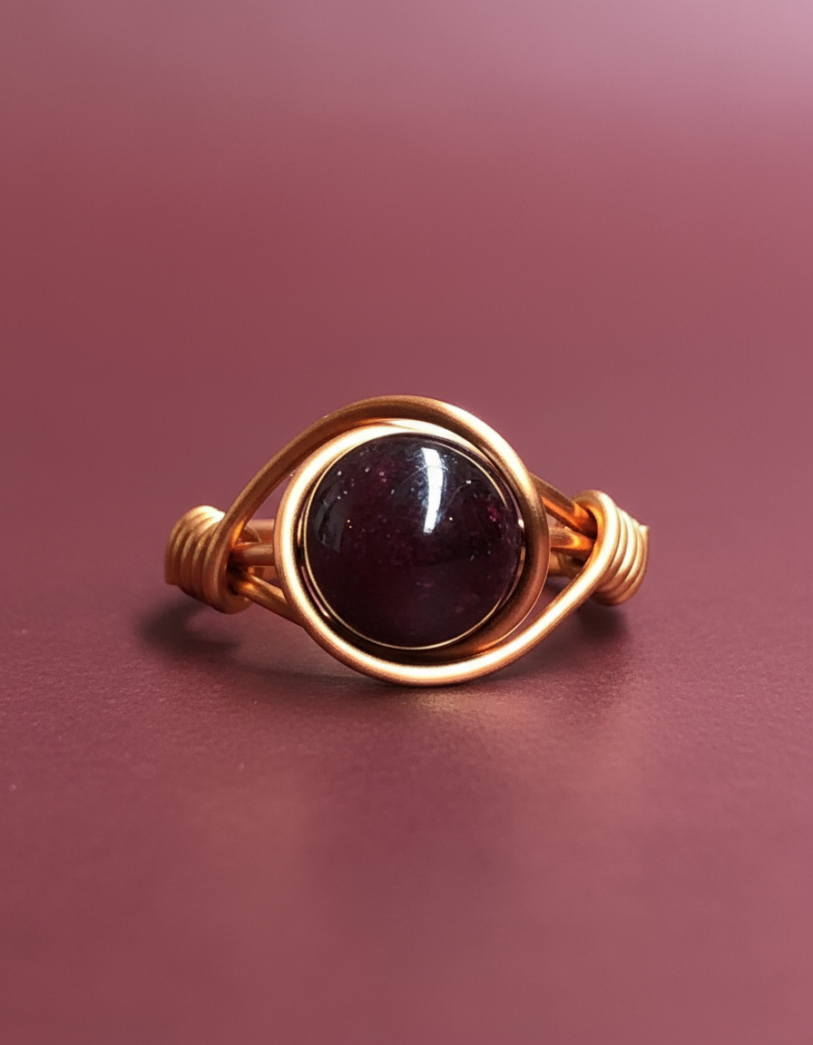 Garnet Copper Ring - Gradient Studio Front
