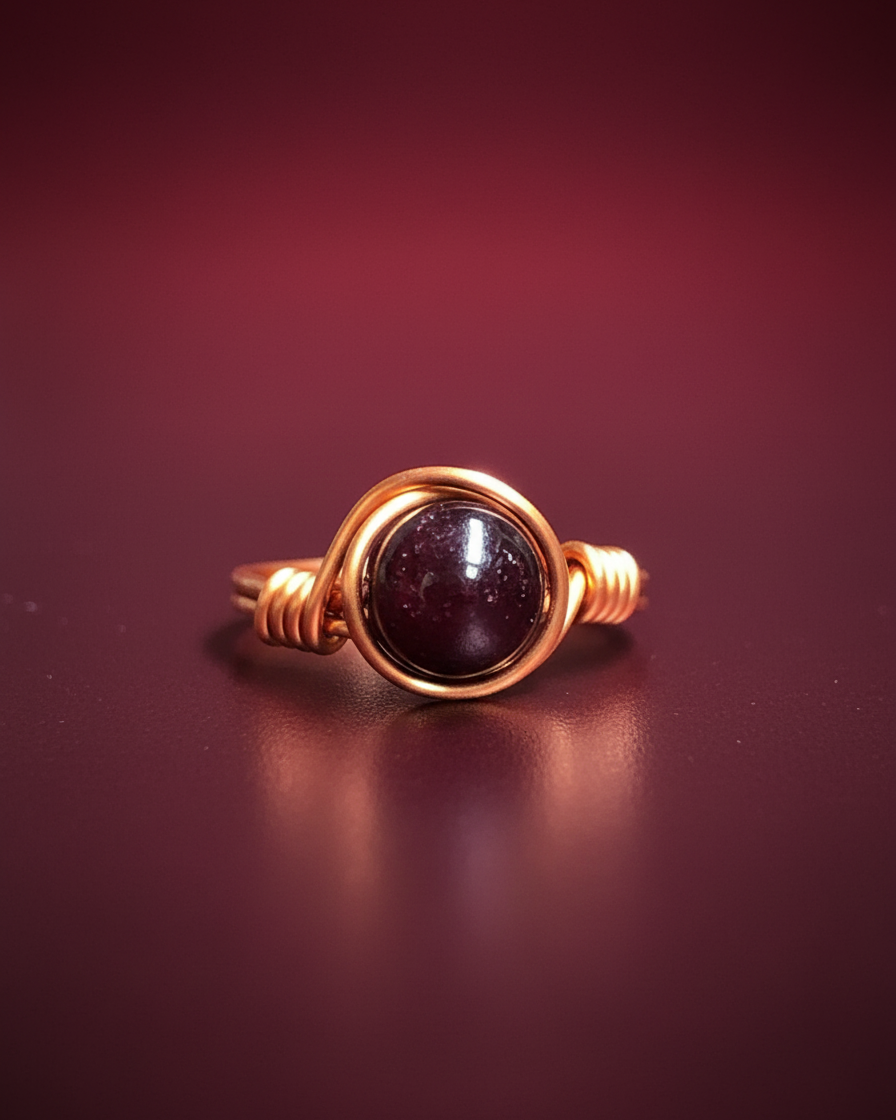 Garnet Copper Ring - Gradient Studio