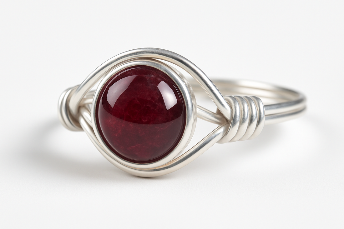 Garnet Ring Angled View