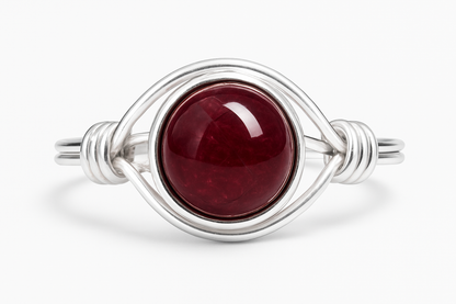 Garnet Ring Front View
