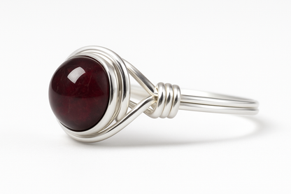 Garnet Ring Side View