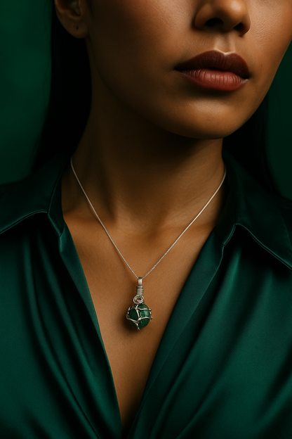 Green Emerald 2cm Pendant - Native American Model