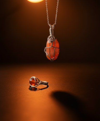 Intense orange dramatic lighting with shadows