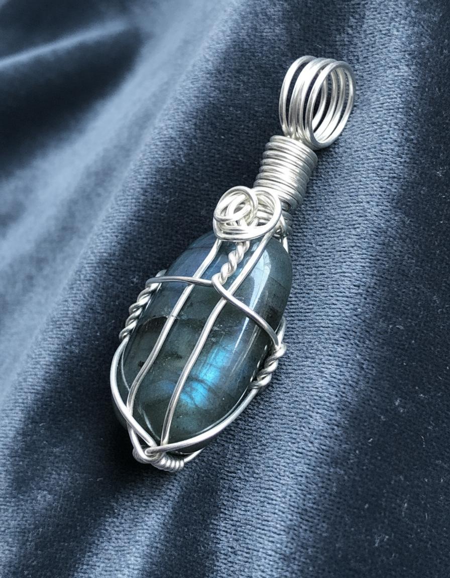 Labradorite Pendant - Slate Grey