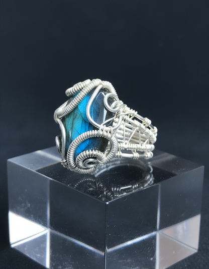 Labradorite Ring - Laying Side