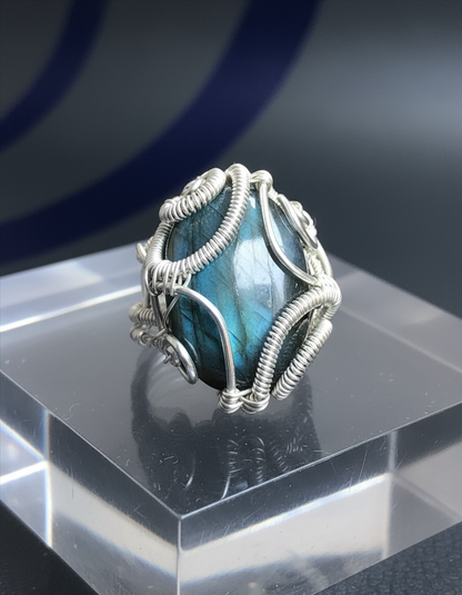 Labradorite Ring - Laying
