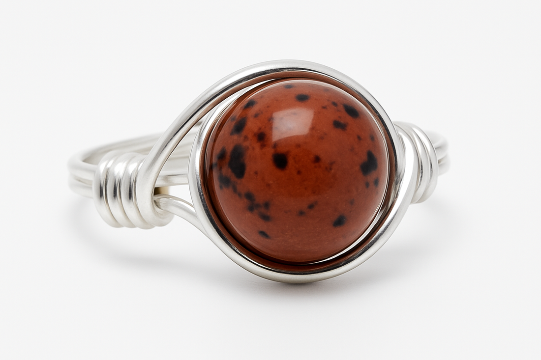 Mahogany Obsidian Ring Front View