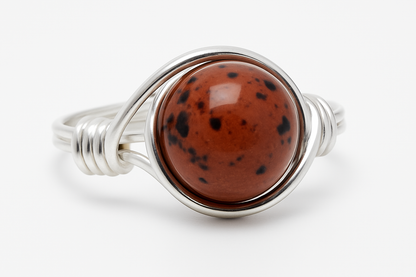 Mahogany Obsidian Ring Front View