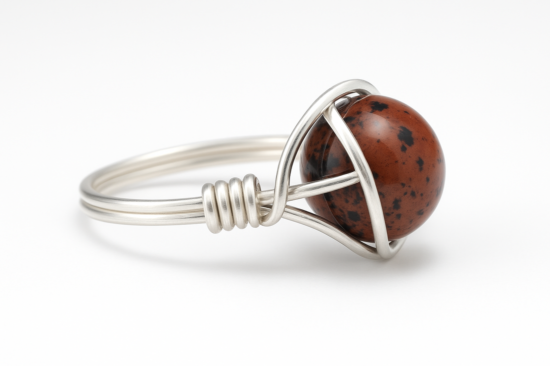 Mahogany Obsidian Ring Side View