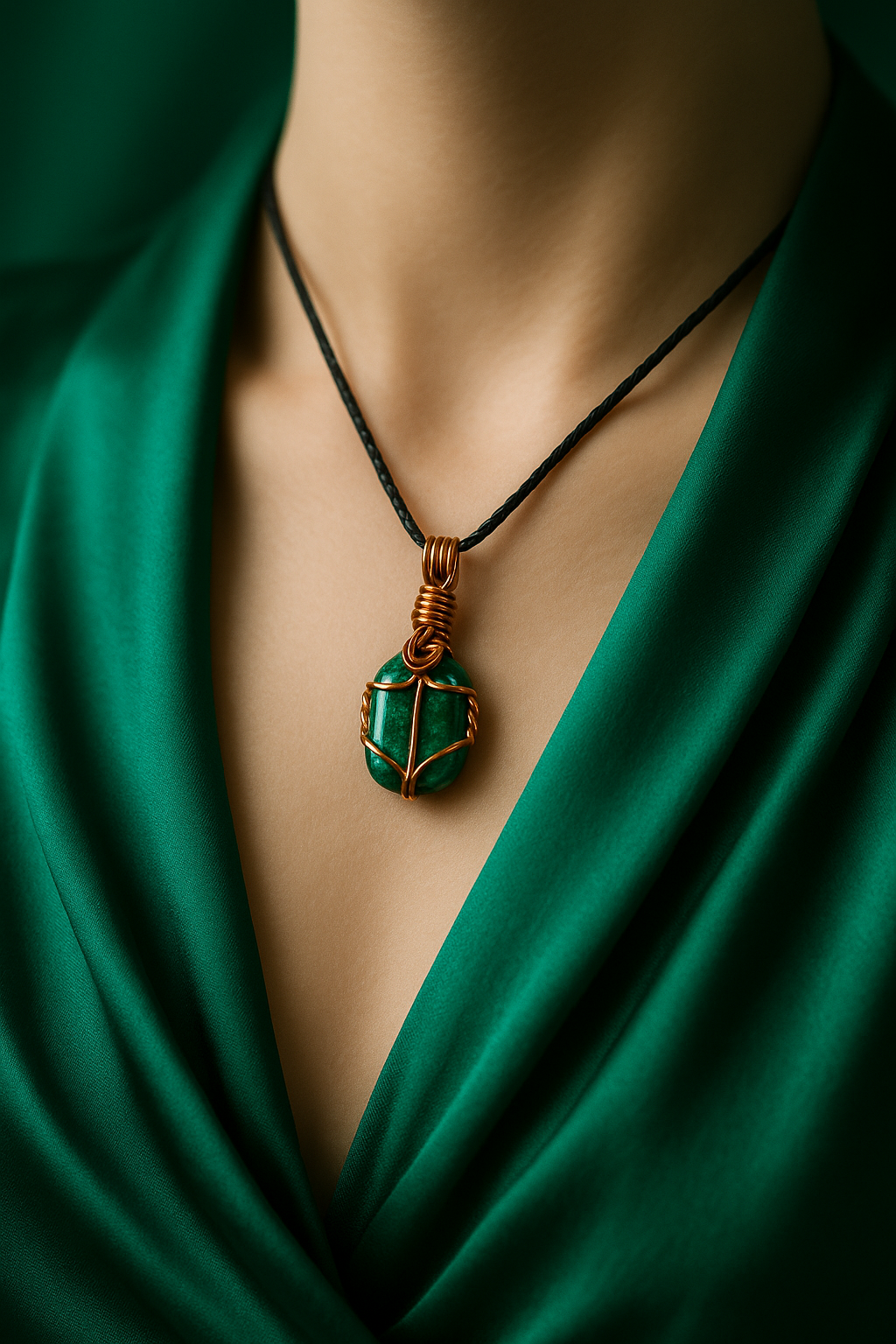 Malachite 1.5cm Pendant - Emerald Green
