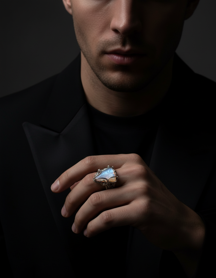 Male hand relaxed at side with natural curve