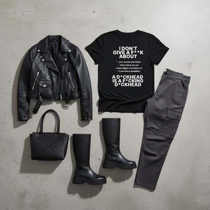 Modern streetwear with moto jacket and cargo pants